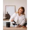 imageVeken Coffee Canister with Window Cereal Grounds Coffee Beans Tea Flour Sugar Airtight Stainless Steel Food Storage Container Date Tracker and Scoop 22OZ Copper Kitchen AccessoriesBlack