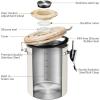 imageVeken Coffee Canister with Window Cereal Grounds Coffee Beans Tea Flour Sugar Airtight Stainless Steel Food Storage Container Date Tracker and Scoop 22OZ Copper Kitchen AccessoriesCream
