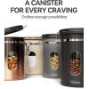 imageVeken Coffee Canister with Window Cereal Grounds Coffee Beans Tea Flour Sugar Airtight Stainless Steel Food Storage Container Date Tracker and Scoop 22OZ Copper Kitchen AccessoriesCream
