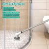 imageVeken Electric Spin Scrubber Shower Scrubber with Long Handle and 9 Replaceable Brush Heads IPX8 Waterproof Bathroom Scrubber with 2 Speeds Electric Cleaning Brush for Tub Sink Glass TileWhite