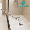 imageVeken Electric Spin Scrubber Shower Scrubber with Long Handle and 9 Replaceable Brush Heads IPX8 Waterproof Bathroom Scrubber with 2 Speeds Electric Cleaning Brush for Tub Sink Glass TileWhite