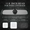 imageVeken High Pressure Rain Shower Head Combo with Extension Arm Wide Showerhead with 6 Handheld Water Spray  Adjustable Dual Shower with AntiClog Nozzles  Matte BlackMatte Black
