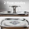 imageVeken Innovation Award Winner Stainless Steel Cat Water Fountain 95oz28L Automatic Pet Fountain Dog Water Dispenser with Replacement Filters ampamp Silicone Mat for Cats Dogs Space BlackSpace Black2 Filters2 Sponges