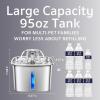 imageVeken Innovation Award Winner Stainless Steel Cat Water Fountain 95oz28L Automatic Pet Fountain Dog Water Dispenser with Replacement Filters ampamp Silicone Mat for Cats Dogs Space BlackSilver3 Filters3 Sponges