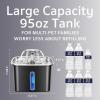 imageVeken Innovation Award Winner Stainless Steel Cat Water Fountain 95oz28L Automatic Pet Fountain Dog Water Dispenser with Replacement Filters ampamp Silicone Mat for Cats Dogs Space BlackSpace Black2 Filters2 Sponges