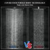 imageVeken Rain Shower Head 118 Inch Large Rectangular Rainfall Showerhead Adjustable Stainless Steel 11 inch Extension Arm Detachable Waterfall Rain Fall Showerheads with AntiClog Nozzles ChromeMatte Black