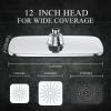 imageVeken Rain Shower Head 118 Inch Large Rectangular Rainfall Showerhead Adjustable Stainless Steel 11 inch Extension Arm Detachable Waterfall Rain Fall Showerheads with AntiClog Nozzles ChromeChrome