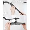 imageVeken Rain Shower Head 118 Inch Large Rectangular Rainfall Showerhead Adjustable Stainless Steel 11 inch Extension Arm Detachable Waterfall Rain Fall Showerheads with AntiClog Nozzles ChromeMatte Black