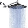 imageVeken Rain Shower Head 118 Inch Large Rectangular Rainfall Showerhead Adjustable Stainless Steel 11 inch Extension Arm Detachable Waterfall Rain Fall Showerheads with AntiClog Nozzles ChromeChrome