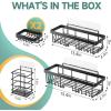 imageVeken Stainless Steel Shower Caddy 6Pack Adhesive Rustproof Shelves Rack with Soap Holder Large Capacity Bathroom Organizers and Storage No Drilling WallMounted Kitchen ampamp Home Decor Bath DecorBlack