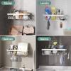 imageVeken Stainless Steel Shower Caddy 6Pack Adhesive Rustproof Shelves Rack with Soap Holder Large Capacity Bathroom Organizers and Storage No Drilling WallMounted Kitchen ampamp Home Decor Bath DecorD White