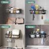 imageVeken Stainless Steel Shower Caddy 6Pack Adhesive Rustproof Shelves Rack with Soap Holder Large Capacity Bathroom Organizers and Storage No Drilling WallMounted Kitchen ampamp Home Decor Bath DecorBlack