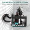imageVeken Stainless Steel Shower Caddy 6Pack Adhesive Rustproof Shelves Rack with Soap Holder Large Capacity Bathroom Organizers and Storage No Drilling WallMounted Kitchen ampamp Home Decor Bath DecorBlack