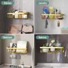 imageVeken Stainless Steel Shower Caddy 6Pack Adhesive Rustproof Shelves Rack with Soap Holder Large Capacity Bathroom Organizers and Storage No Drilling WallMounted Kitchen ampamp Home Decor Bath DecorF Bright Gold