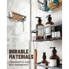 imageVeken Stainless Steel Shower Caddy 6Pack Adhesive Rustproof Shelves Rack with Soap Holder Large Capacity Bathroom Organizers and Storage No Drilling WallMounted Kitchen ampamp Home Decor Bath DecorE Gray