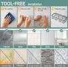 imageVeken Stainless Steel Shower Caddy 6Pack Adhesive Rustproof Shelves Rack with Soap Holder Large Capacity Bathroom Organizers and Storage No Drilling WallMounted Kitchen ampamp Home Decor Bath DecorE Gray