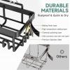 imageVeken Stainless Steel Shower Caddy 6Pack Adhesive Rustproof Shelves Rack with Soap Holder Large Capacity Bathroom Organizers and Storage No Drilling WallMounted Kitchen ampamp Home Decor Bath DecorBlack