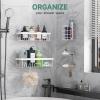imageVeken Stainless Steel Shower Caddy 6Pack Adhesive Rustproof Shelves Rack with Soap Holder Large Capacity Bathroom Organizers and Storage No Drilling WallMounted Kitchen ampamp Home Decor Bath DecorD White