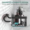 imageVeken Stainless Steel Shower Caddy 6Pack Adhesive Rustproof Shelves Rack with Soap Holder Large Capacity Bathroom Organizers and Storage No Drilling WallMounted Kitchen ampamp Home Decor Bath DecorBlack
