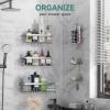 imageVeken Stainless Steel Shower Caddy 6Pack Adhesive Rustproof Shelves Rack with Soap Holder Large Capacity Bathroom Organizers and Storage No Drilling WallMounted Kitchen ampamp Home Decor Bath DecorC Silver