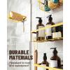 imageVeken Stainless Steel Shower Caddy 6Pack Adhesive Rustproof Shelves Rack with Soap Holder Large Capacity Bathroom Organizers and Storage No Drilling WallMounted Kitchen ampamp Home Decor Bath DecorF Bright Gold