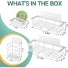 imageVeken Stainless Steel Shower Caddy 6Pack Adhesive Rustproof Shelves Rack with Soap Holder Large Capacity Bathroom Organizers and Storage No Drilling WallMounted Kitchen ampamp Home Decor Bath DecorD White