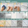 imageVeken Stainless Steel Shower Caddy 6Pack Adhesive Rustproof Shelves Rack with Soap Holder Large Capacity Bathroom Organizers and Storage No Drilling WallMounted Kitchen ampamp Home Decor Bath DecorC Silver