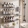 imageVeken Stainless Steel Shower Caddy 6Pack Adhesive Rustproof Shelves Rack with Soap Holder Large Capacity Bathroom Organizers and Storage No Drilling WallMounted Kitchen ampamp Home Decor Bath DecorC Silver