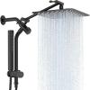 imageVeken 10quot All Metal Shower Heads with Handheld Spray ComboampampPower Wash High Pressure Square Rain Shower Head with WandampampExtension Arm Wide Adjustable Rainfall Showerhead with Slide Bar Matte BlackMatte Black
