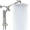 imageVeken 10quot All Metal Shower Heads with Handheld Spray ComboampampPower Wash High Pressure Square Rain Shower Head with WandampampExtension Arm Wide Adjustable Rainfall Showerhead with Slide Bar Matte BlackBrushed Nickel