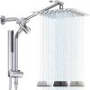 imageVeken 10quot All Metal Shower Heads with Handheld Spray ComboampampPower Wash High Pressure Square Rain Shower Head with WandampampExtension Arm Wide Adjustable Rainfall Showerhead with Slide Bar Matte BlackSilver