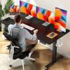 imageVeken 55 Inch Electric Standing Desk Height Adjustable Sit Stand Up Wood Desktop Work Home Office Computer PC Table Tall Standup Workstation Gaming Writing Study Bedroom Rising Desks BlackBlack
