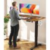 imageVeken 63 Inch Electric Standing Desk Height Adjustable Sit Stand Up Wood Desktop Work Home Office Computer PC Table Tall Standup Workstation Gaming Writing Study Bedroom Rising Desks BrownBrown