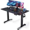 imageVeken 63 Inch Electric Standing Desk Height Adjustable Sit Stand Up Wood Desktop Work Home Office Computer PC Table Tall Standup Workstation Gaming Writing Study Bedroom Rising Desks BrownBlack