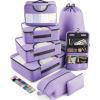 imageVeken 8 Set Packing Cubes for Suitcases Travel Bag Organizers for Carry on Luggage Suitcase Organizer Bags Set for Travel Essentials Travel Accessories in 4 SizesExtra Large Large Medium Small05Light Purple