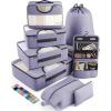 imageVeken 8 Set Packing Cubes for Suitcases Travel Bag Organizers for Carry on Luggage Suitcase Organizer Bags Set for Travel Essentials Travel Accessories in 4 SizesExtra Large Large Medium Small06Dusty Purple