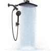 imageVeken High Pressure Rain Shower Head Combo with Extension Arm Wide Showerhead with 6 Handheld Water Spray  Adjustable Dual Shower with AntiClog Nozzles  Matte BlackMatte Black