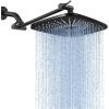 imageVeken Rain Shower Head 118 Inch Large Rectangular Rainfall Showerhead Adjustable Stainless Steel 11 inch Extension Arm Detachable Waterfall Rain Fall Showerheads with AntiClog Nozzles ChromeMatte Black