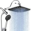 imageVeken Rain Shower Head 118 Inch Large Rectangular Rainfall Showerhead Adjustable Stainless Steel 11 inch Extension Arm Detachable Waterfall Rain Fall Showerheads with AntiClog Nozzles ChromeChrome