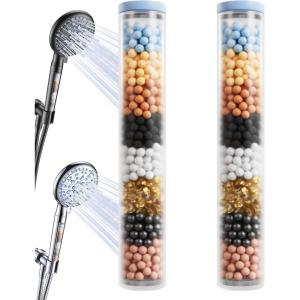 imageVeken 2Pack Replacement Filter for Handheld Shower Head 10Stage Softener for Removing Chlorine and Fluoride Substances from Hard Water Up to 6 Months Supply Filters for SHF3 Model Showerhead OnlyBlue