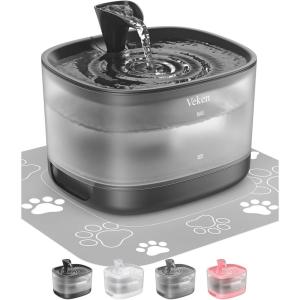 imageVeken Cat Water Fountain with Detachable Tank Easy to Clean ampamp Assemble 84oz25L Automatic Pet Drinking Dispenser with Quiet Operation Appealing to Cats Small Pets and Dog BlackBlack