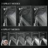 imageVeken 118 Inch High Pressure Rain Shower Head Shower Heads with 5 Modes Handheld Spray Combo Wide RainFall shower with 70quot Hose ampamp Bracket Adjustable Dual Showerhead with AntiClog Nozzles  ChromeChrome