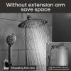 imageVeken 118 Inch High Pressure Rain Shower Head Shower Heads with 5 Modes Handheld Spray Combo Wide RainFall shower with 70quot Hose ampamp Bracket Adjustable Dual Showerhead with AntiClog Nozzles  ChromeMatte Black
