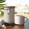 imageVeken Coffee Canister Airtight Stainless Steel Kitchen Food Storage Container with Date Tracker and Scoop for Grounds Coffee Beans Tea Flour Cereal Sugar 22OZCream