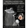 imageVeken High Pressure Rain Shower Head Combo with Extension Arm Easy to Install Wide Rainfall Showerhead with 3 Water Spray Modes  Adjustable Dual Showerhead with AntiClog NozzlesChrome