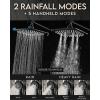 imageVeken High Pressure Rain Shower Head Combo with Extension Arm Easy to Install Wide Rainfall Showerhead with 3 Water Spray Modes  Adjustable Dual Showerhead with AntiClog NozzlesMatte Black