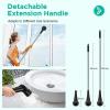 imageVeken Electric Spin Scrubber Shower Scrubber with Long Handle and 9 Replaceable Brush Heads IPX8 Waterproof Bathroom Scrubber with 2 Speeds Electric Cleaning Brush for Tub Sink Glass TileBlack