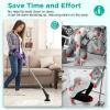 imageVeken Electric Spin Scrubber Shower Scrubber with Long Handle and 9 Replaceable Brush Heads IPX8 Waterproof Bathroom Scrubber with 2 Speeds Electric Cleaning Brush for Tub Sink Glass TileBlack