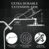 imageVeken 118 Inch Rain Shower Head Combo with Extension Arm Wide Showerhead with 6 Handheld Water Spray  18gpm Dual Shower with AntiClog Nozzles  ChromeChrome