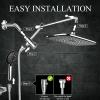 imageVeken 118 Inch Rain Shower Head Combo with Extension Arm Wide Showerhead with 6 Handheld Water Spray  18gpm Dual Shower with AntiClog Nozzles  ChromeChrome